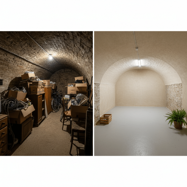 Avant/Après : débarras complet d’une cave de 15m² à Lyon 3e