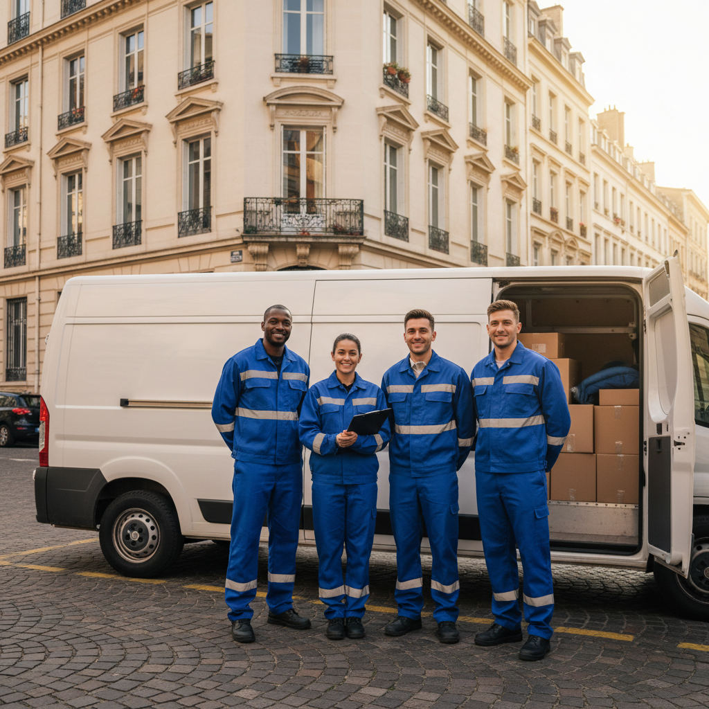 camion utilitaire Derlot lors d'un débarras de succession à Lyon