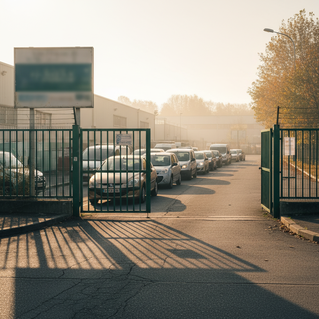 Entrée d'une déchetterie de la Métropole de Lyon