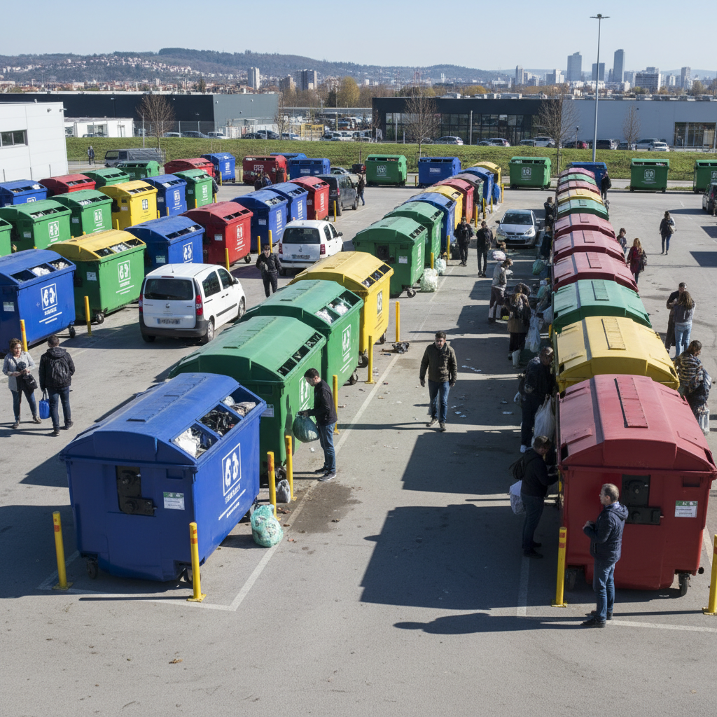Déchetterie de la Métropole de Lyon vue d'ensemble