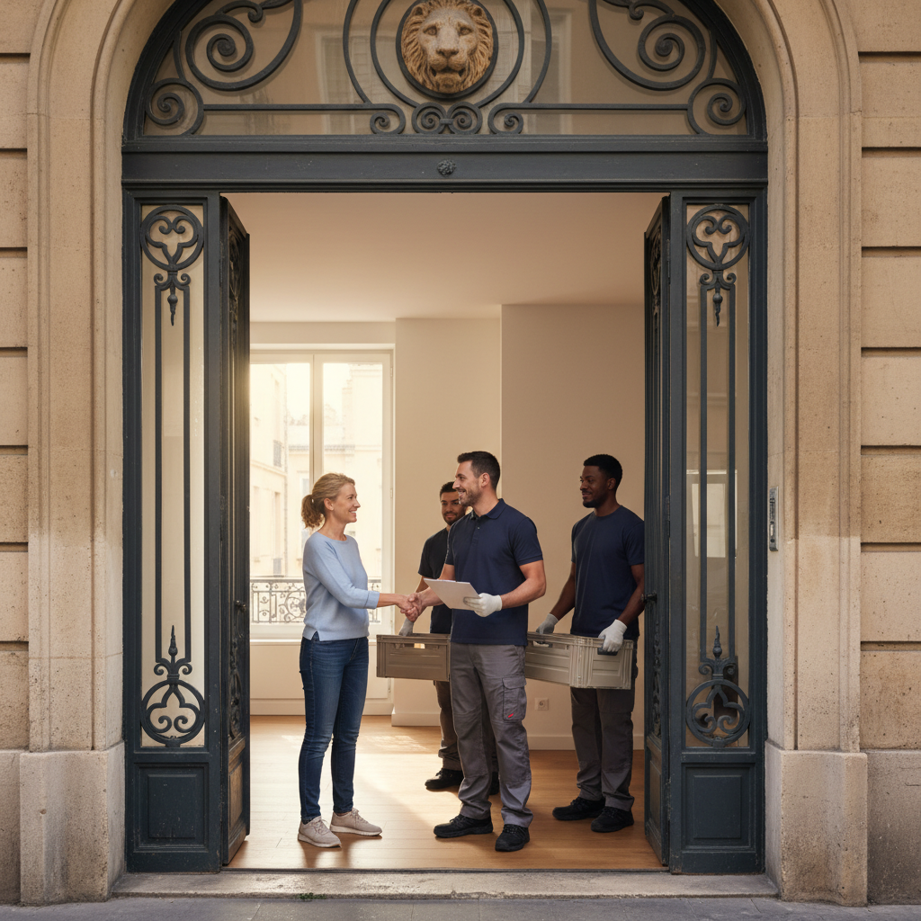 Client satisfait après enlèvement des encombrants à domicile