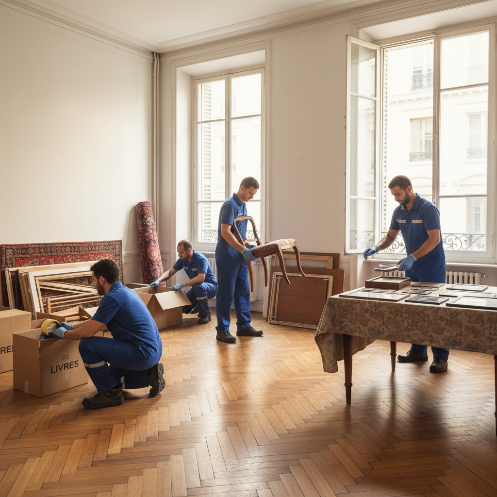 équipe Derlot lors du débarras complet d'un appartement à Lyon