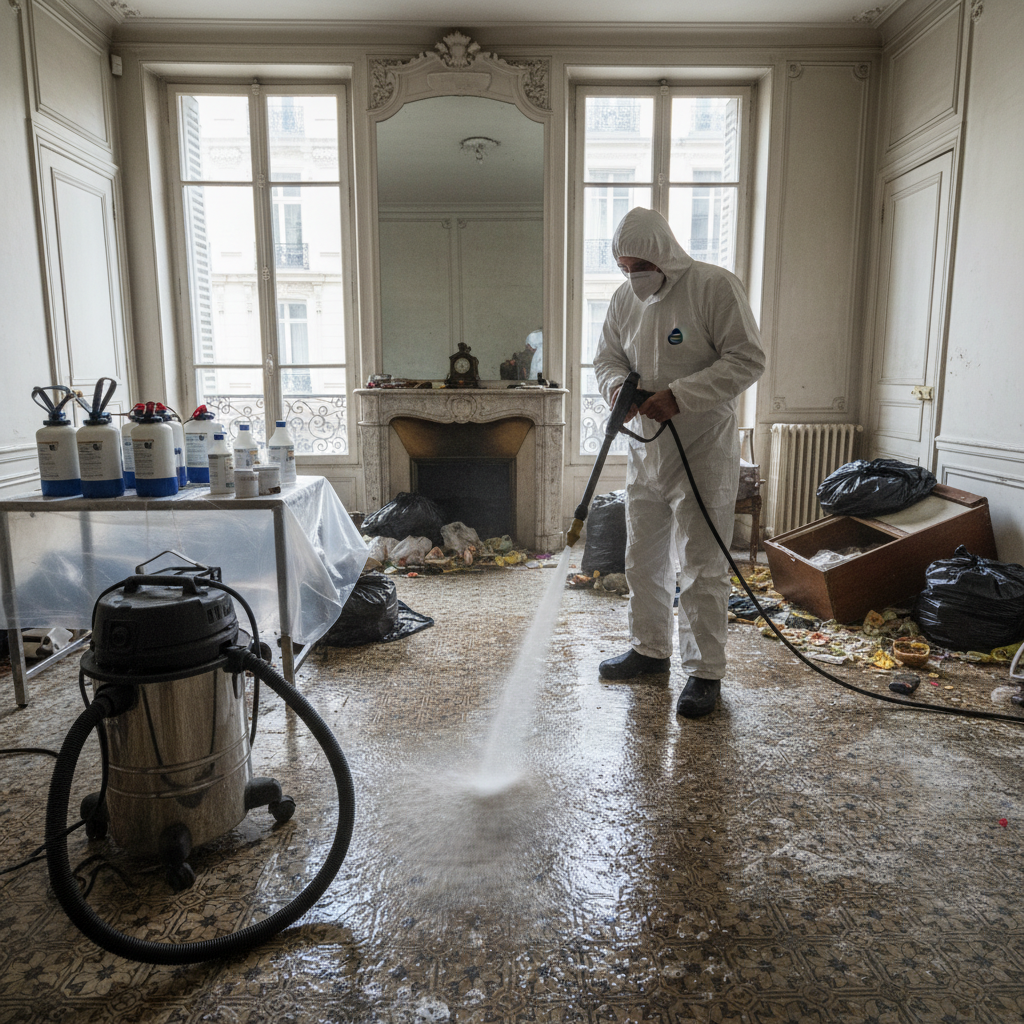 étapes du processus de nettoyage d'un logement insalubre à Lyon