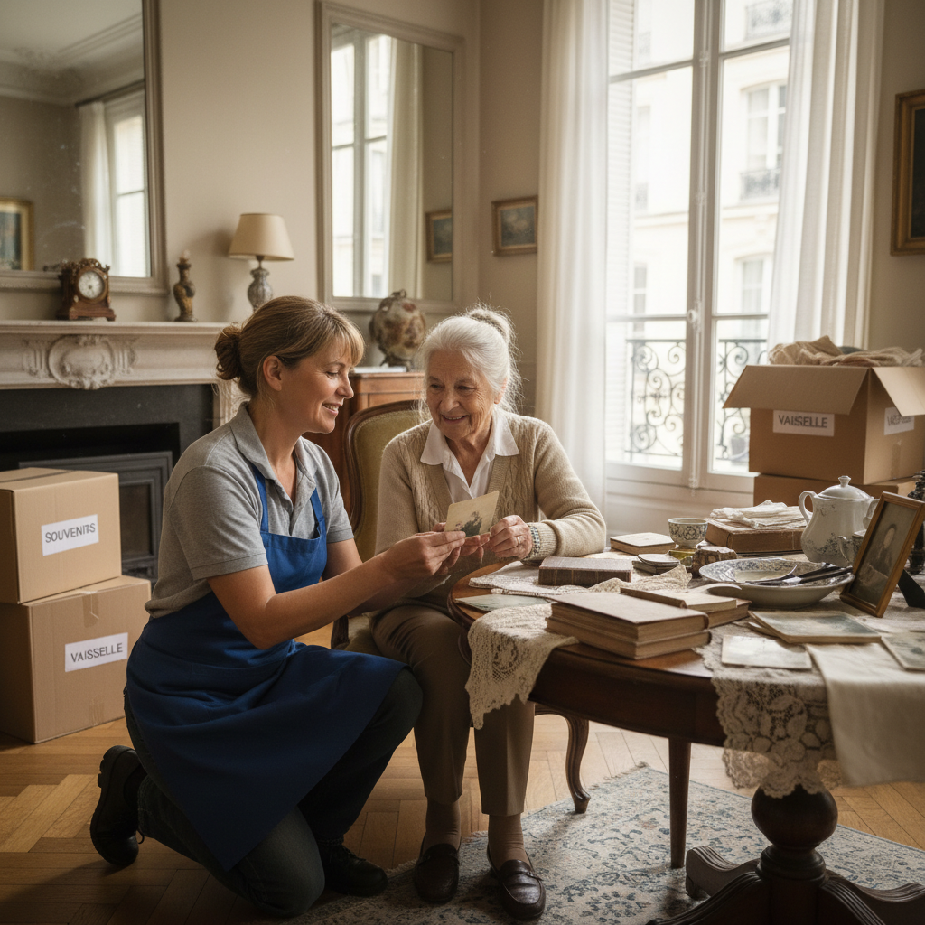 Accompagnement bienveillant lors du vide-maison après décès