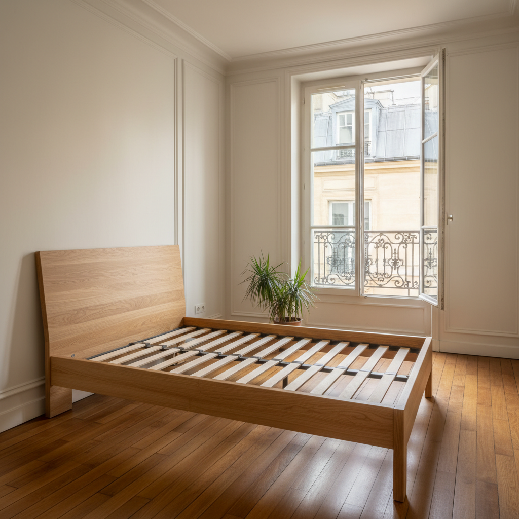 Chambre propre et renouvelée après évacuation du vieux matelas