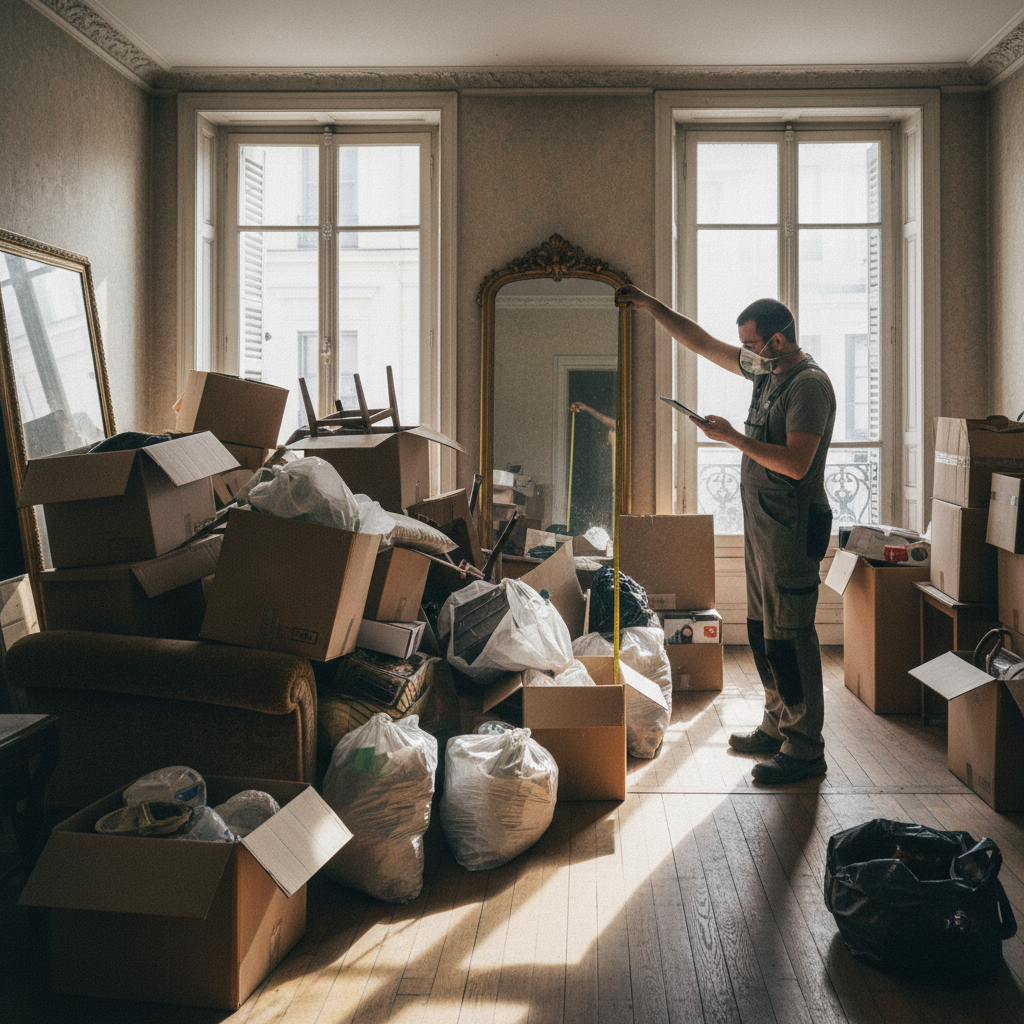 Mesure du volume pour devis débarras au mètre cube à Lyon