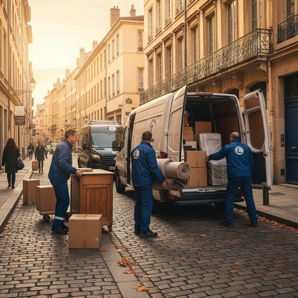 Chargement des encombrants dans un camion de débarras