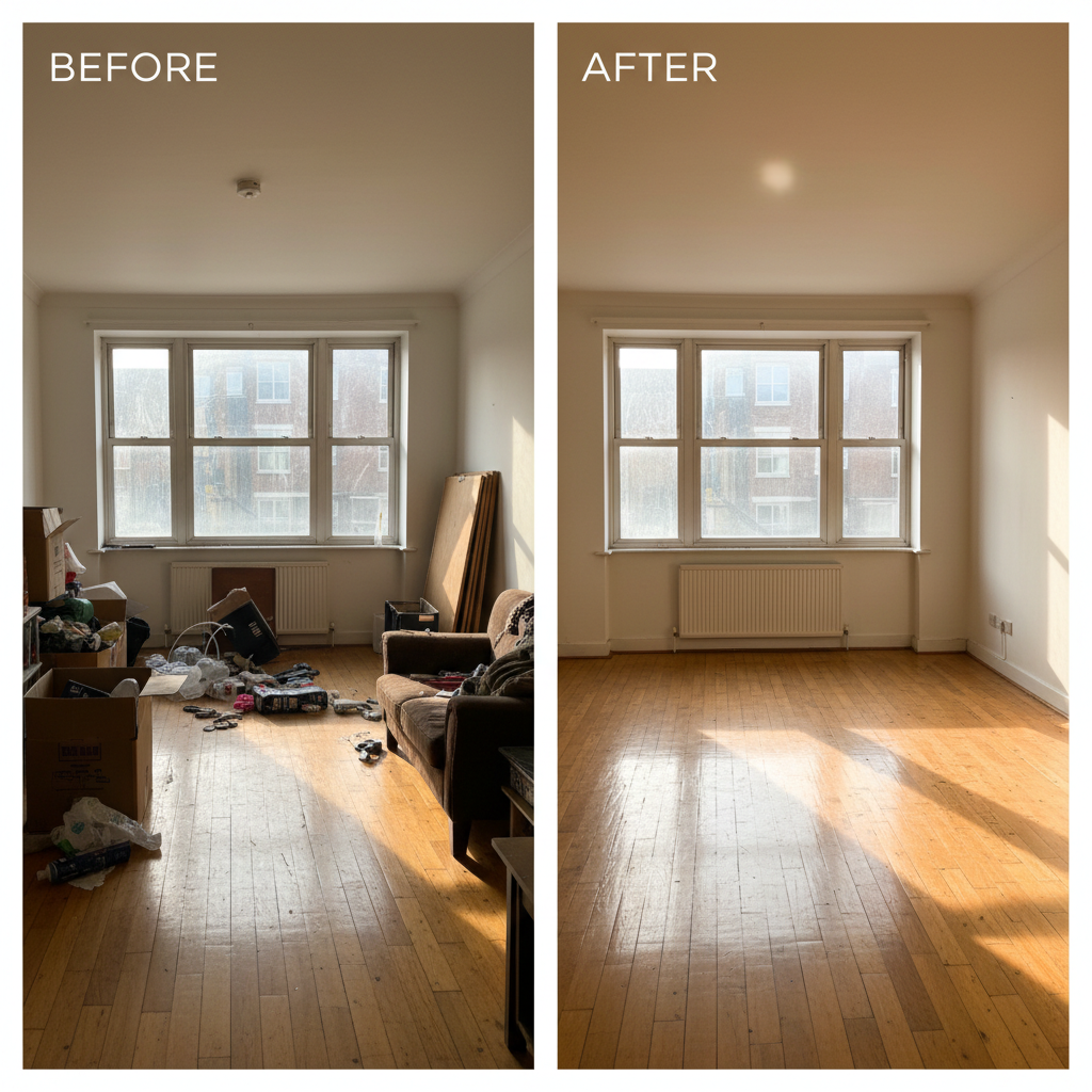 Appartement vide et propre après débarras complet