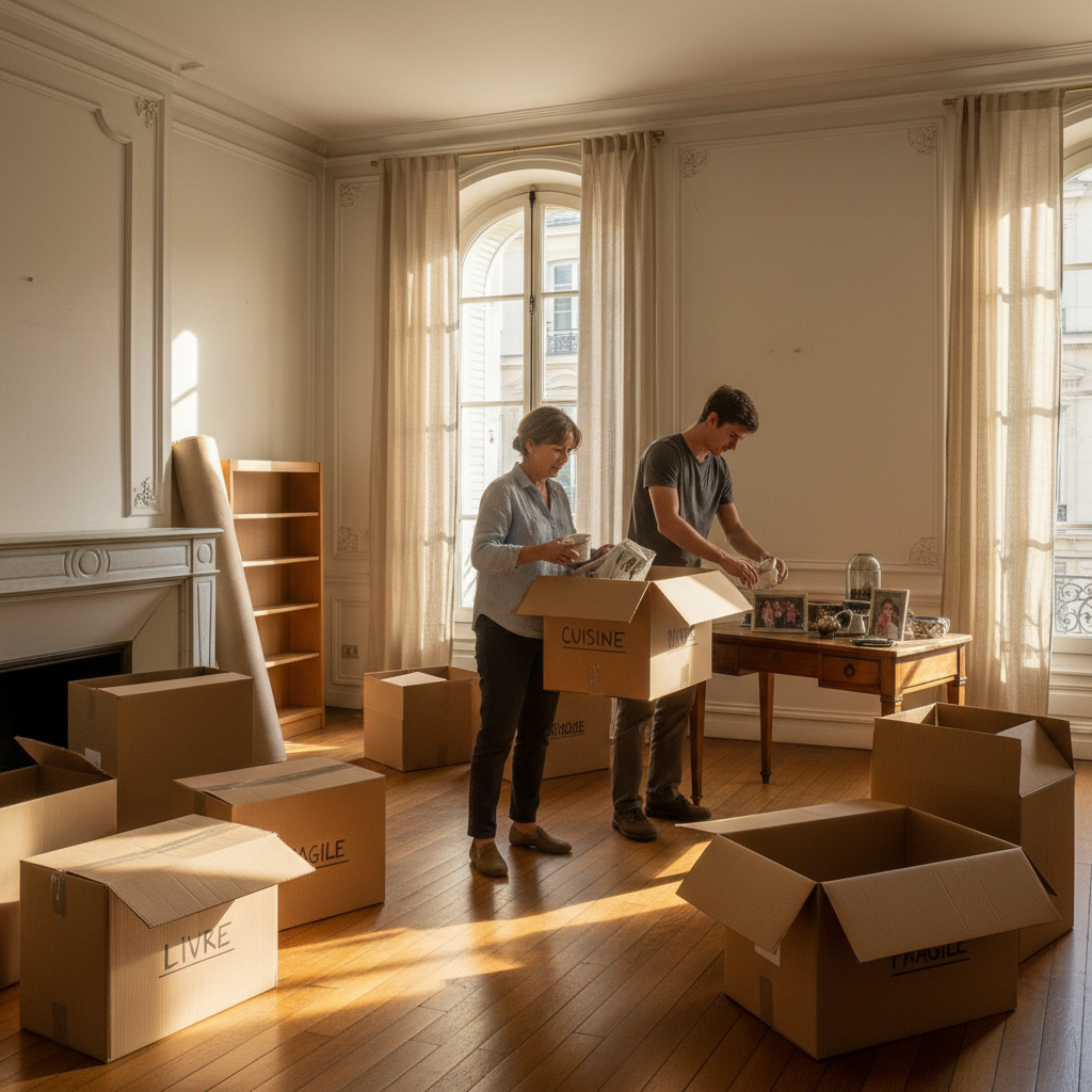 Préparation du déménagement avant vente d'une maison