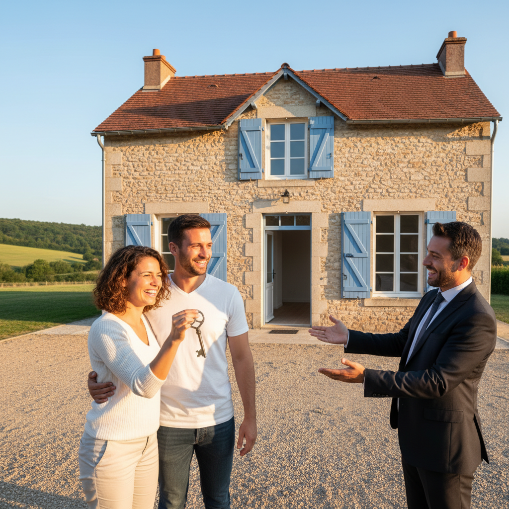 Remise des clés après vente d'une maison vidée et propre
