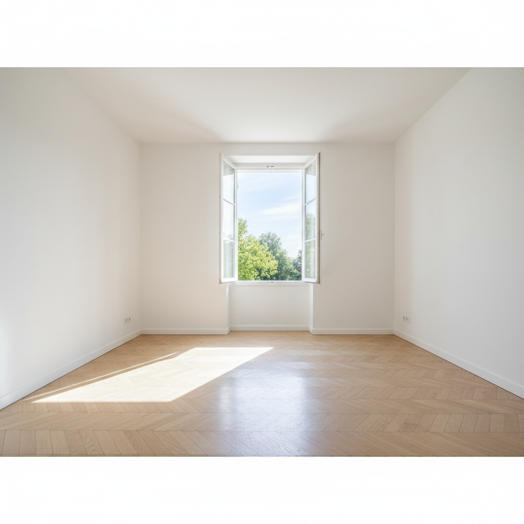 Résultat après vide maison Lyon - chambre entièrement vidée et propre