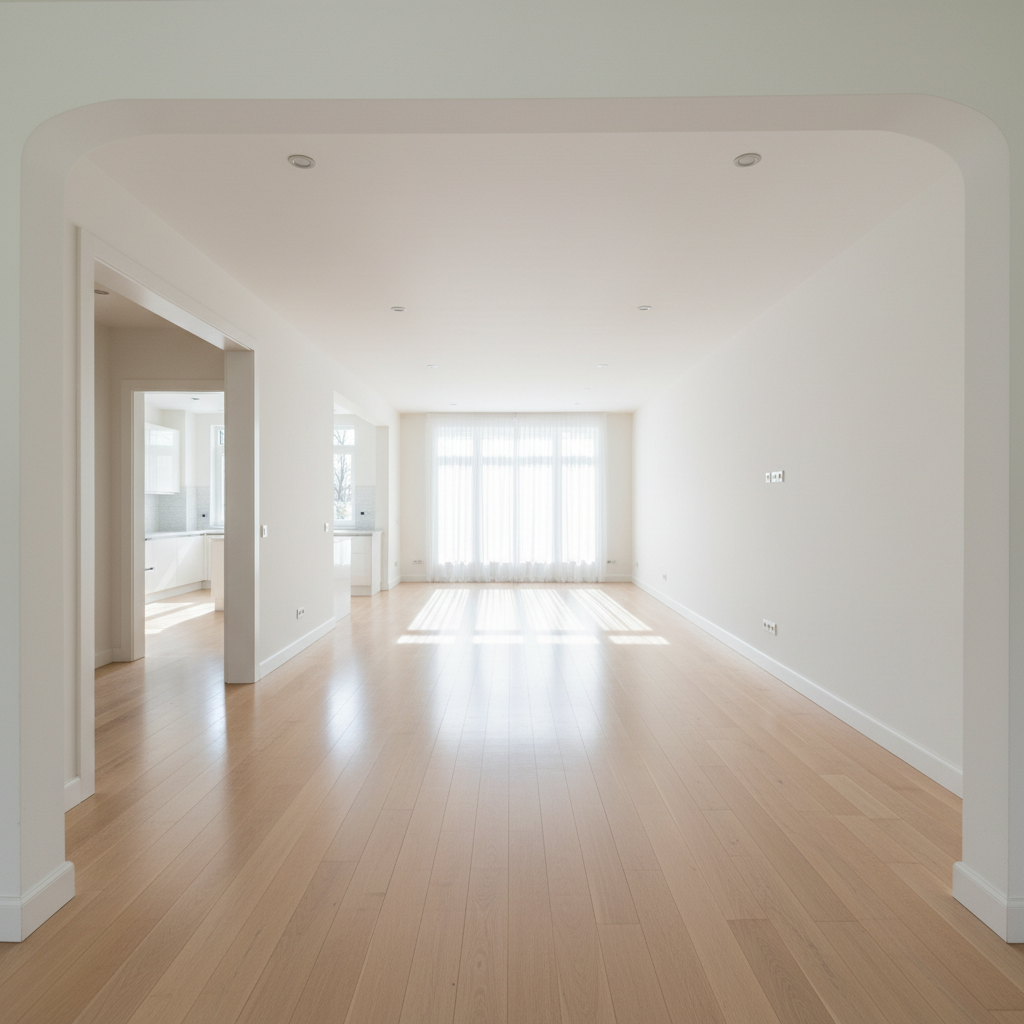 Intérieur vide prêt pour visite immobilière - Derlot Débarras Lyon