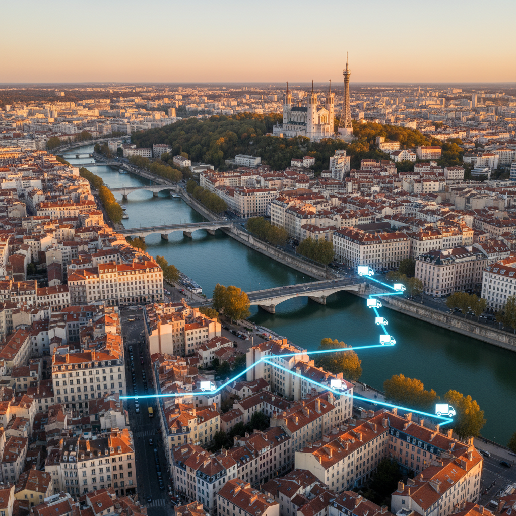 Zone intervention Derlot Debarras Lyon et Rhone vue aerienne