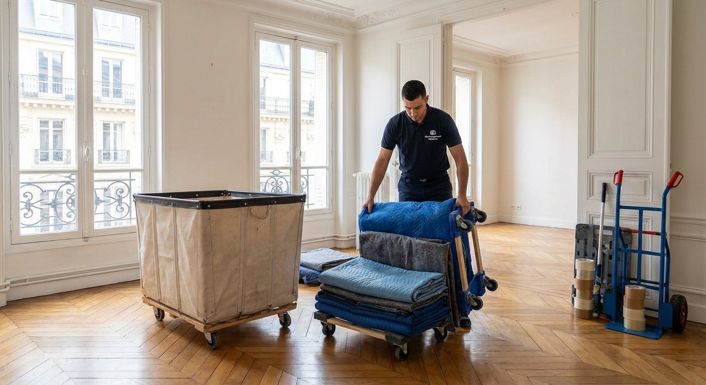 Entreprise qui vide les maisons : comment ça marche 2 Professionnel du debarras dans un appartement vide avec equipement de travail