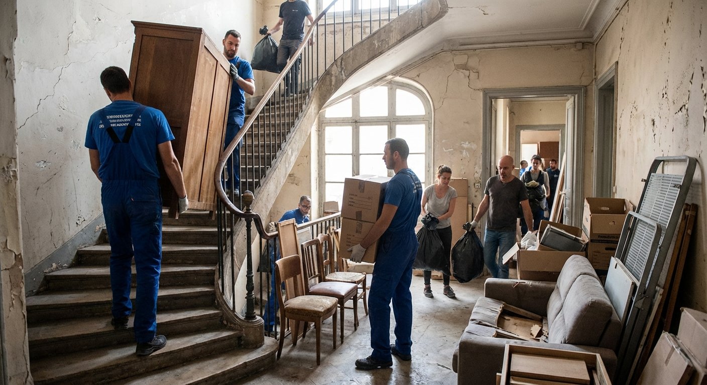 Débarras des parties communes en copropriété à Lyon
