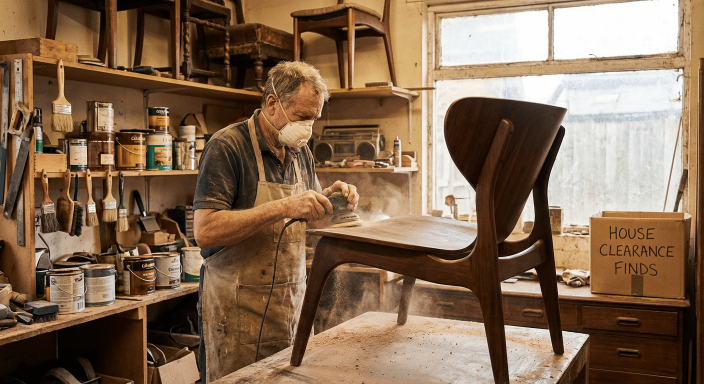 Que deviennent vos objets après un débarras professionnel ? 2 Restauration de meuble récupéré lors d’un débarras