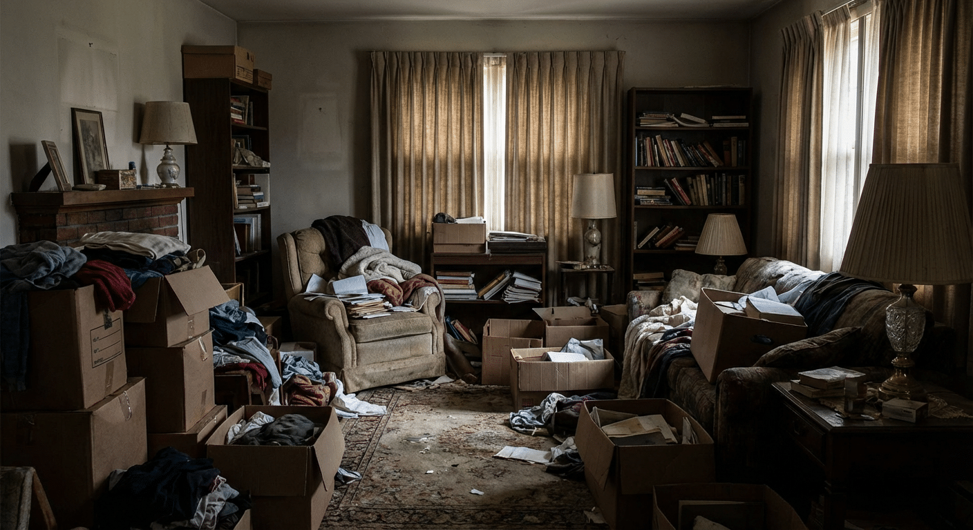 Société de vide maison : comment la choisir à Lyon 4 Interieur encombre d un appartement avant intervention de debarras