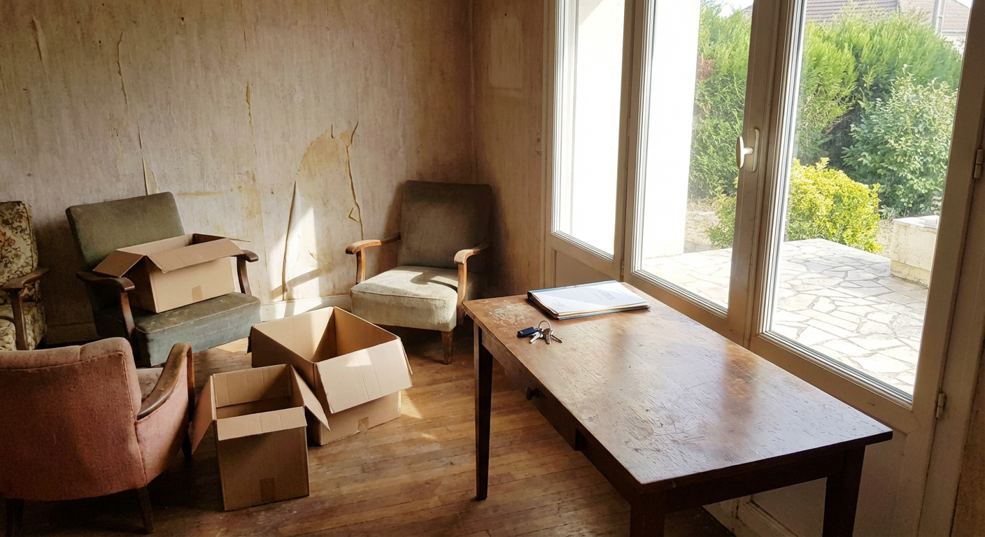 Maison non vidée par le vendeur avant la signature chez le notaire