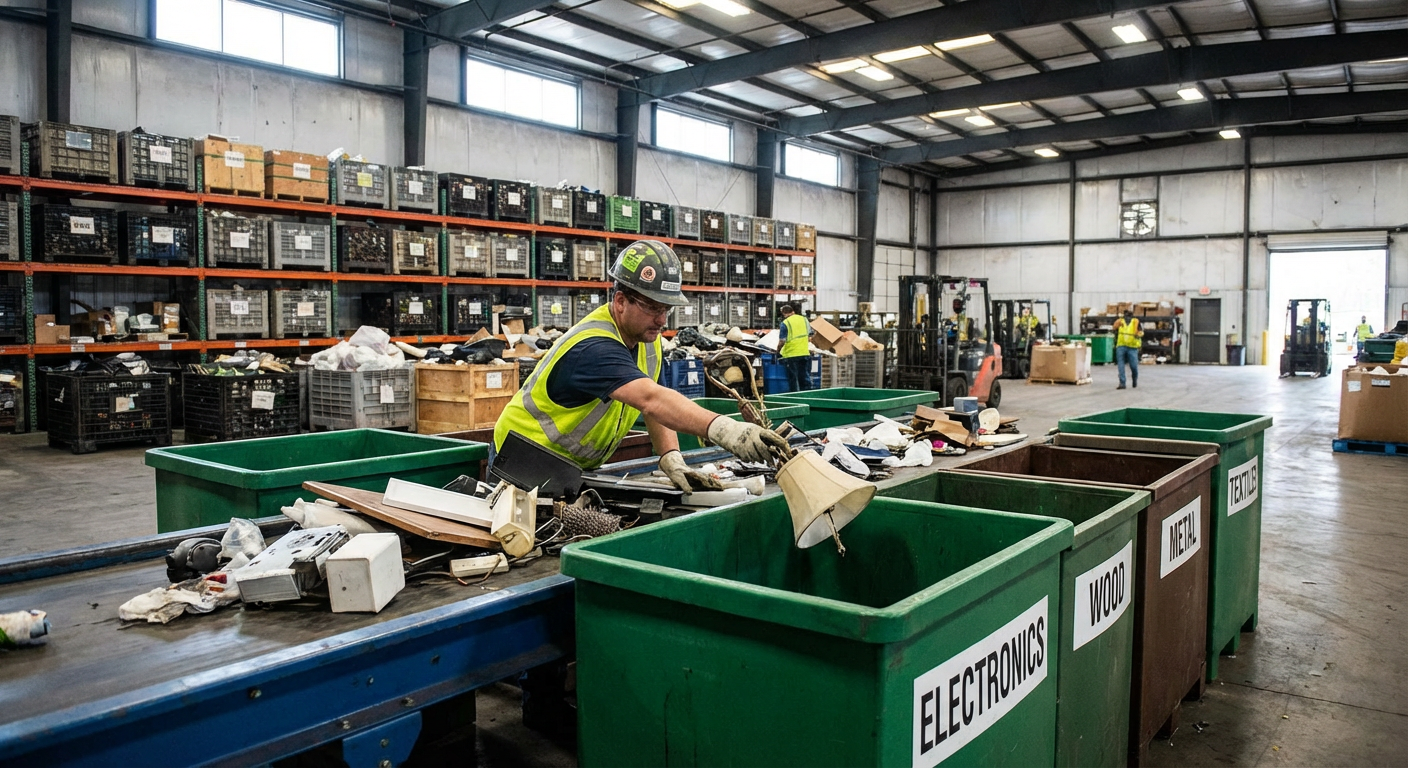 Centre de recyclage recevant du mobilier issu d un vide appartement