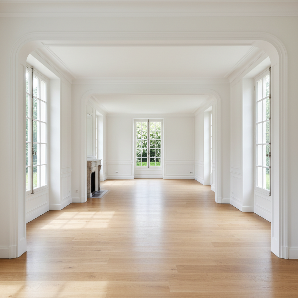 Intérieur de maison vide et lumineux prêt pour une vente immobilière