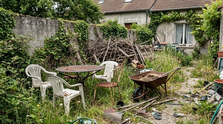 Débarras de jardin à Lyon : évacuation du mobilier, outils et végétaux encombrants